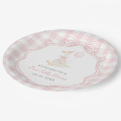 Assiettes En Carton Un sot Oie rose Bow premier anniversaire (Angle)