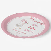 Assiettes En Carton Un soyeux Goose rose Gir 1er Plaques Papier Annive (Angle)