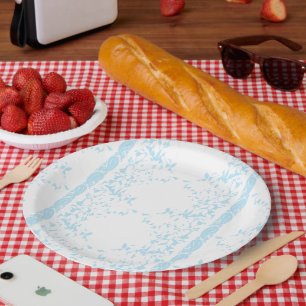 Assiettes En Carton Un tapis aux arts créatifs bleu et blanc