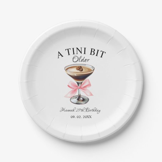 Assiettes En Carton Un Tini Bit Ancien Martini fête d'anniversaire (Devant)