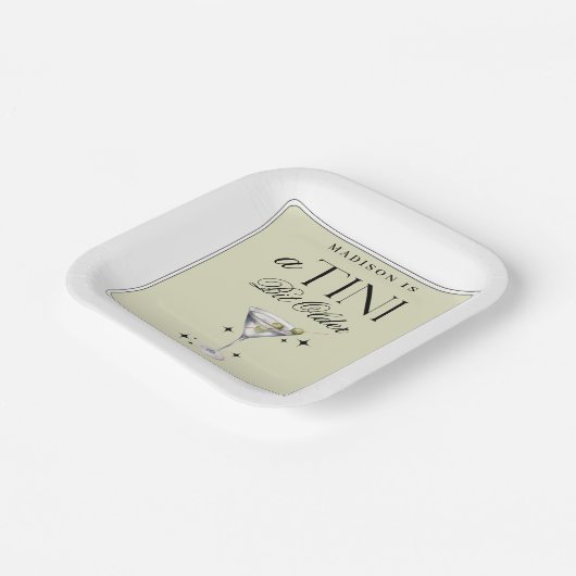 Assiettes En Carton un Tini Bit plus vieux Martini Olive Anniversaire (Angulaire)