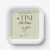 Assiettes En Carton un Tini Bit plus vieux Martini Olive Anniversaire (Recto)