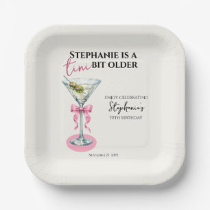 Assiettes En Carton Un tout petit peu plus vieux Nœud rose 30e anniver