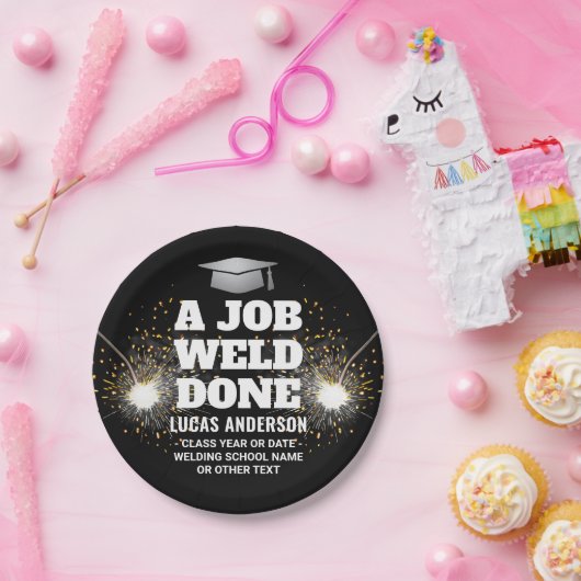 Assiettes En Carton Un travail soudé effectué Torch & Sparks Welder Gr (Fête)