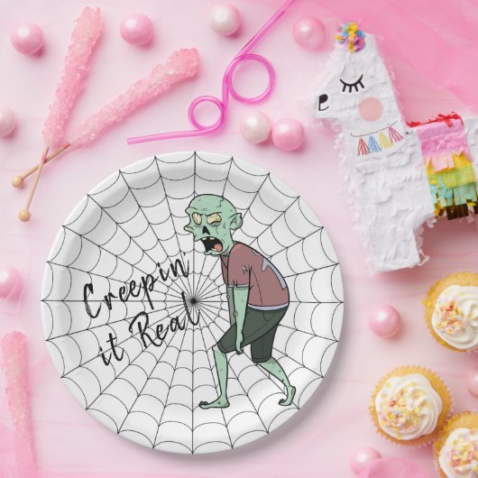 Assiettes En Carton Un vrai zombie (Fête)
