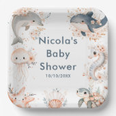 Assiettes En Carton Under The Sea Animals Baby Shower (Recto)