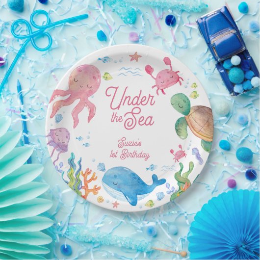 Assiettes En Carton Under the Sea Kids 1st Birthday (Fête)