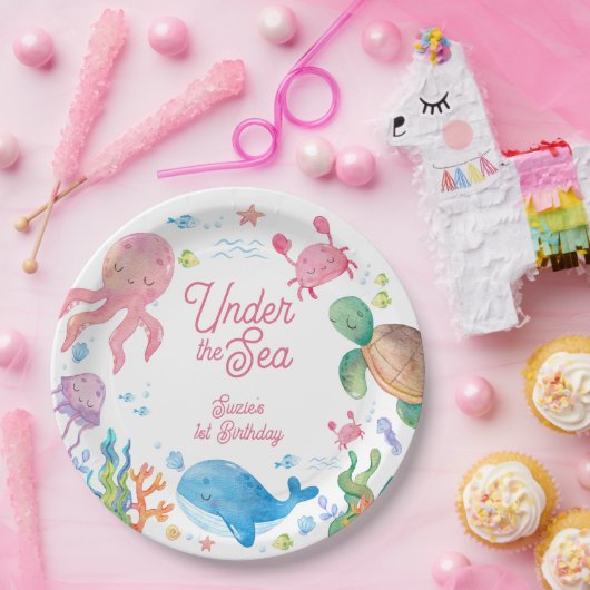 Assiettes En Carton Under the Sea Kids 1st Birthday (Fête)