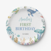 Assiettes En Carton Under The Sea Ocean Animals Birthday (Devant)