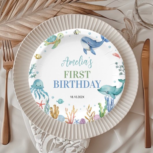 Assiettes En Carton Under The Sea Ocean Animals Birthday