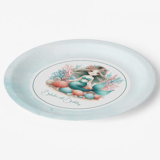Assiettes En Carton "Under the Sea Princess" Fête d'anniversaire de la (Angle)