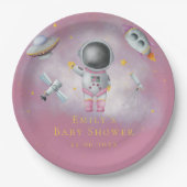 Assiettes En Carton Une astronaute de l'espace lance des roquettes sur (Devant)