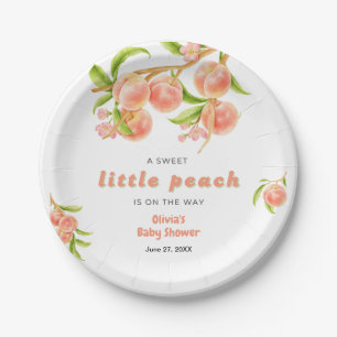 Assiettes En Carton Une Baby Shower pour un Petit Fruit Sucré de Pêche
