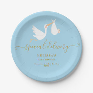 Assiettes En Carton Une Baby Shower / Sprinkle de cigogne de livraison