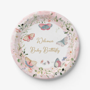 Assiettes En Carton Une Bébé Papillon Est En Route Baby Shower