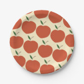 Assiettes En Carton Une chair douce - Retro Peach Motif 1er anniversai (Devant)