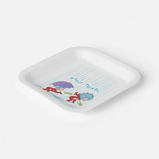 Assiettes En Carton Une chose deux choses heureuses (Angulaire)