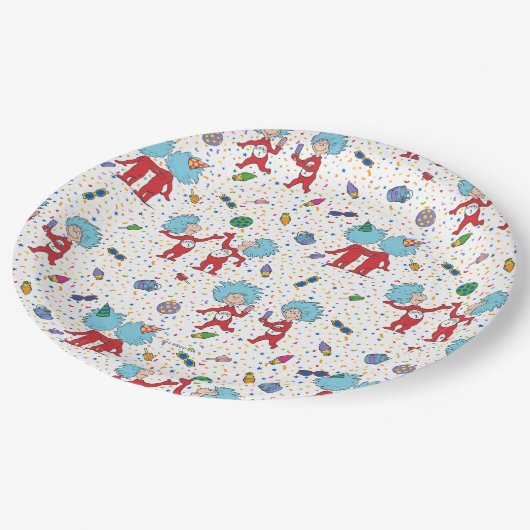 Assiettes En Carton Une chose deux Motif de fête (Angle)