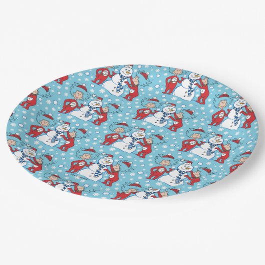 Assiettes En Carton Une chose deux Motif de neige (Angle)