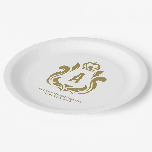 Assiettes En Carton Une crête d'or initiale (Angle)