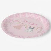 Assiettes En Carton Une douce petite fille en chemin, baby shower invi (Angle)