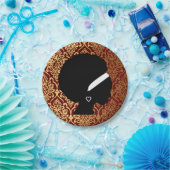 Assiettes En Carton Une femme afro-américaine sur l'Arrière - plan roy (Fête)