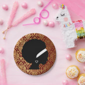 Assiettes En Carton Une femme afro-américaine sur l'Arrière - plan roy (Fête)