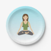 Assiettes En Carton Une Femme De Yoga À Lotus Pose (Devant)