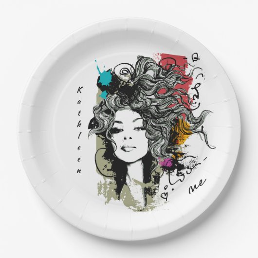 Assiettes En Carton Une femme forte et dotée de moyens (Devant)