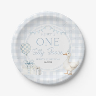 Assiettes En Carton UNE Fête d'anniversaire de 1 an de l'oie bleue rid