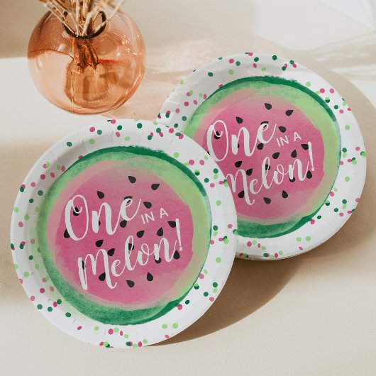 Assiettes En Carton Une fête de pastèque One in a Melon