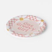 Assiettes En Carton Une fille Super Pink Daisy Checker (Angle)