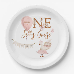 Assiettes En Carton Une fille vintage boho One Silly Goose 1er anniver