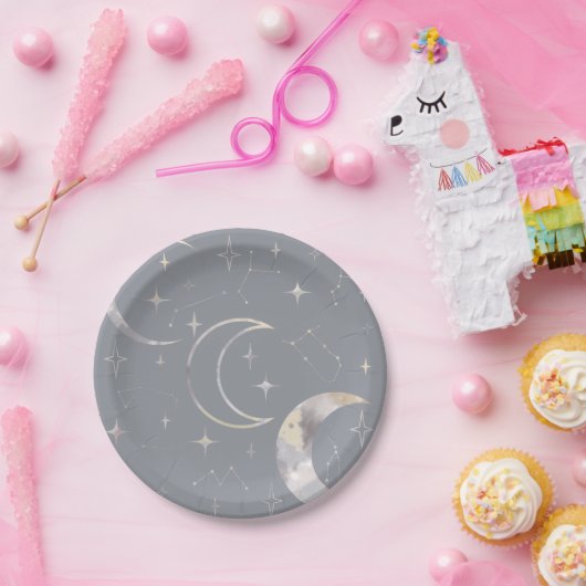 Assiettes En Carton Une fois dans une lune bleue (Fête)