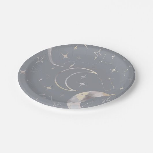 Assiettes En Carton Une fois dans une lune bleue (Angle)