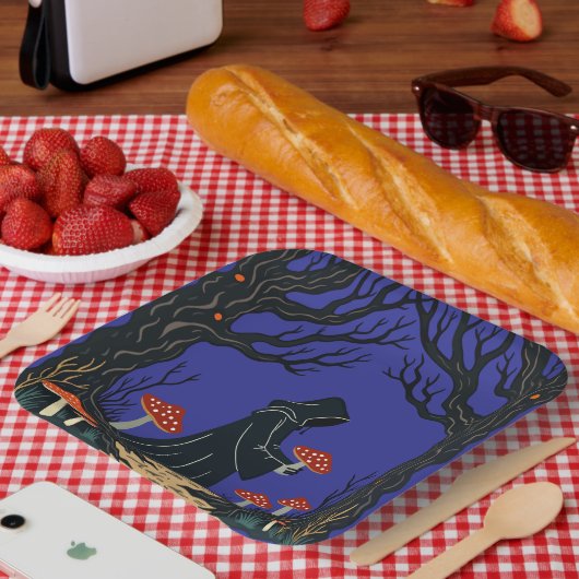 Assiettes En Carton Une Fourgonnette à capuchon Collecte De Tabourets (Pique-nique)