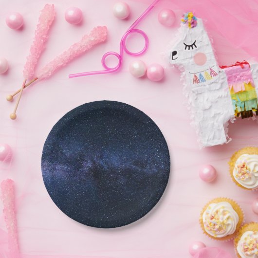 Assiettes En Carton Une galaxie d'étoiles dans le ciel nocturne (Fête)
