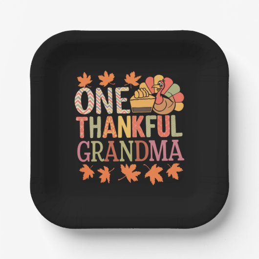 Assiettes En Carton Une Grandma Nana Turquie Thanksgiving Day (Recto)