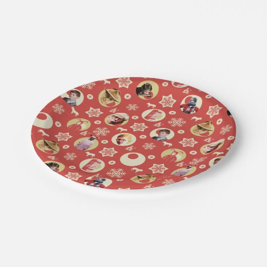 Assiettes En Carton Une histoire de Noël Rétro Snowflake Motif (Angle)