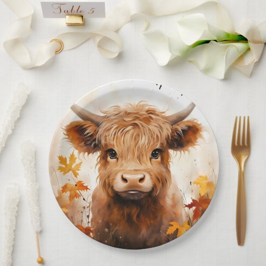 Assiettes En Carton Une jolie gamme de vaches Highland Design 1 (Mariage)