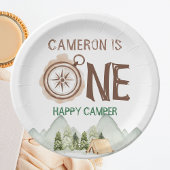 Assiettes En Carton Une joyeuse Camper Mountains 1ère fête d'anniversa