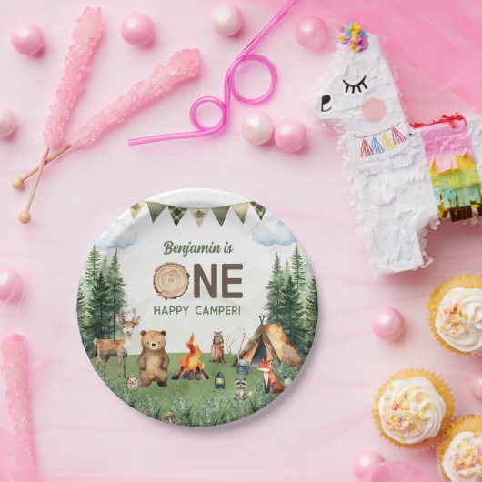 Assiettes En Carton Une joyeuse fête d'anniversaire de Camper (Fête)