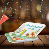 Assiettes En Carton Une Lucky Duck Girl 1er Anniversaire Plaque papier