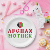 Assiettes En Carton Une mère afghane ressemble à une mère du drapeau a (Fête)