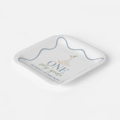 Assiettes En Carton Une oie soie bleue et verte (Angulaire)