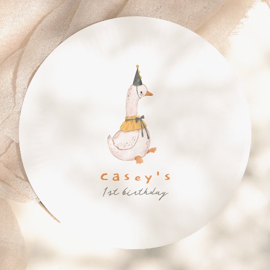 Assiettes En Carton Une oie sotte 1ère fête d'anniversaire