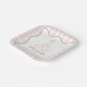 Assiettes En Carton Une oie sotte rose et vert (Angulaire)