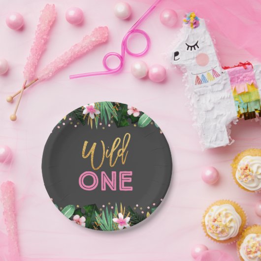 Assiettes En Carton Une partie sauvage d'animaux de jungle de plaque à (Fête)