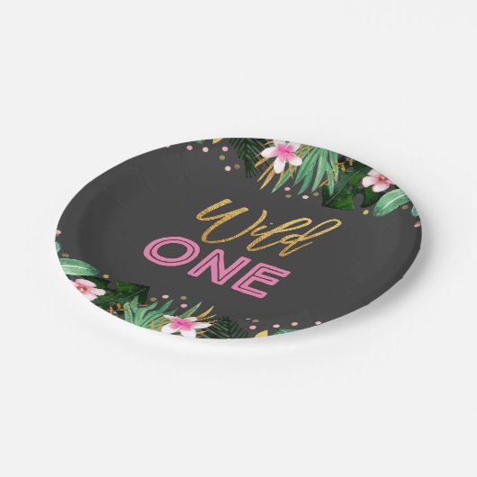 Assiettes En Carton Une partie sauvage d'animaux de jungle de plaque à (Angle)