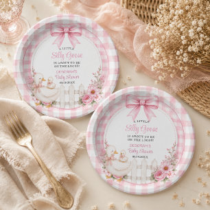 Assiettes En Carton Une petite Baby Shower Cottagecore Rose Canard Sil